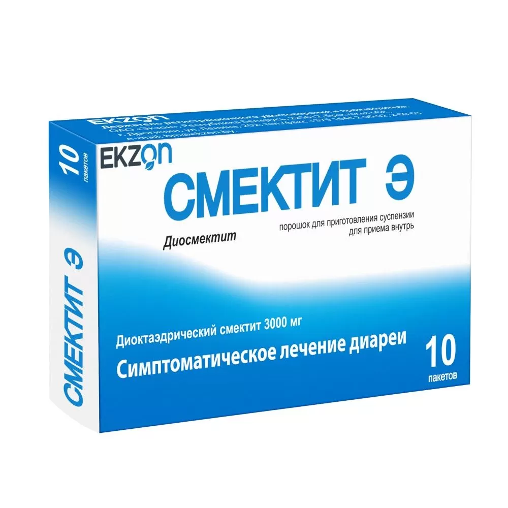 Смектит Э порошок для приготовления суспензии для приема внутрь 3000мг пак.  N10